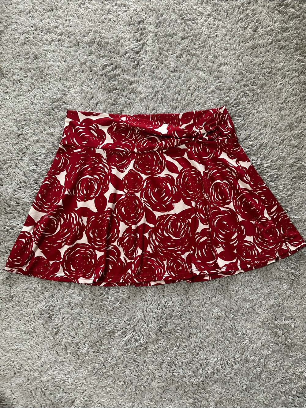 Y2K Robin Piccone Red Rose Floral Mini Skirt